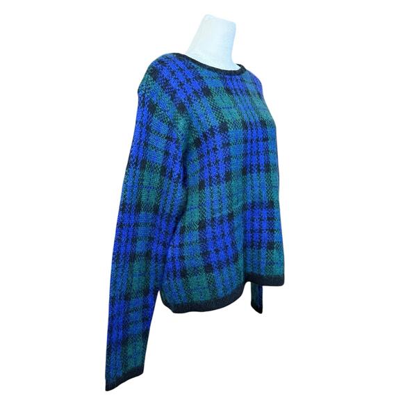 Vintage GAP Women's Sweater Size Large Winter Plaid Mohair Wool Y2K Tartan Cozy - Picture 7 of 9